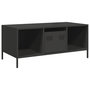 Voir la diapositive 2 : VIDAXL Table basse noir 101,5x50x43,5 cm acier lamine a froid
