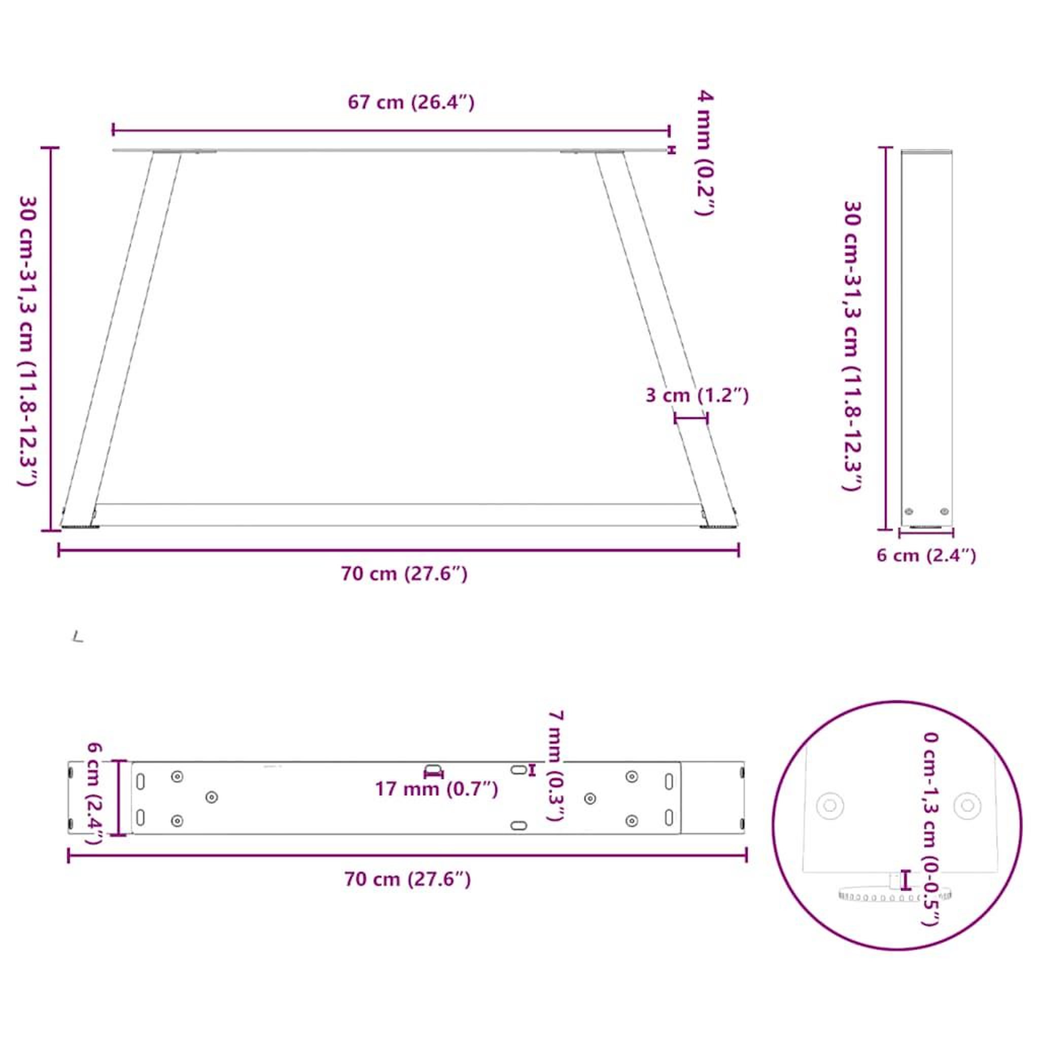 Voir la diapositive 6 : VIDAXL Pieds de table a manger forme V 2 pcs acier naturel acier