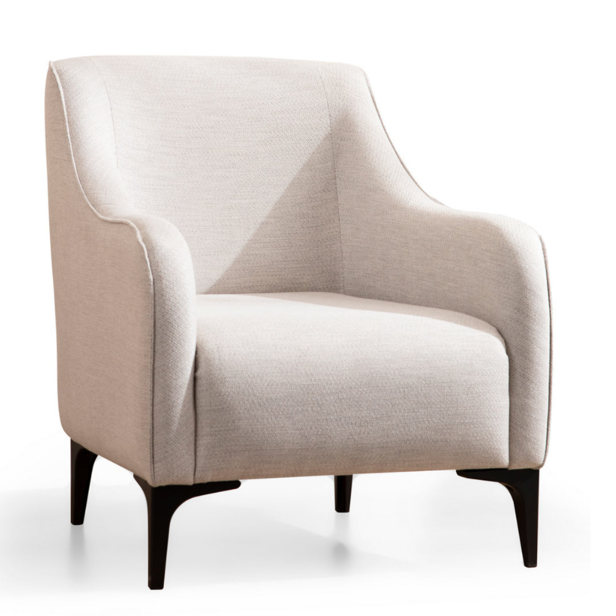 CONCEPT USINE Fauteuil en tissu blanc cassé JAMES