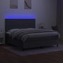 Voir la diapositive 4 : VIDAXL Sommier a lattes de lit et matelas et LED Gris fonce 180x200 cm