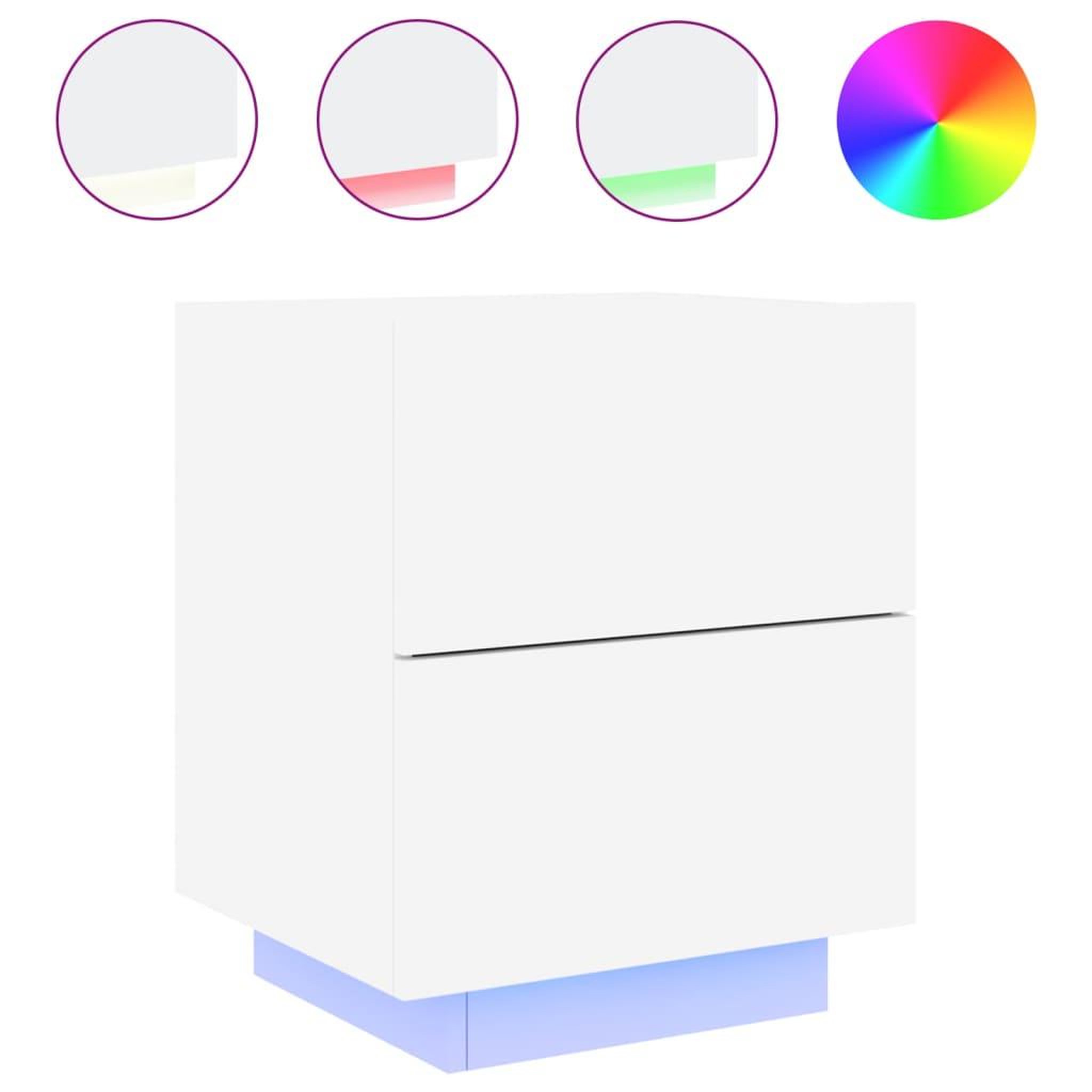 Voir la diapositive 2 : VIDAXL Armoire de chevet avec lumieres LED blanc bois d'ingenierie