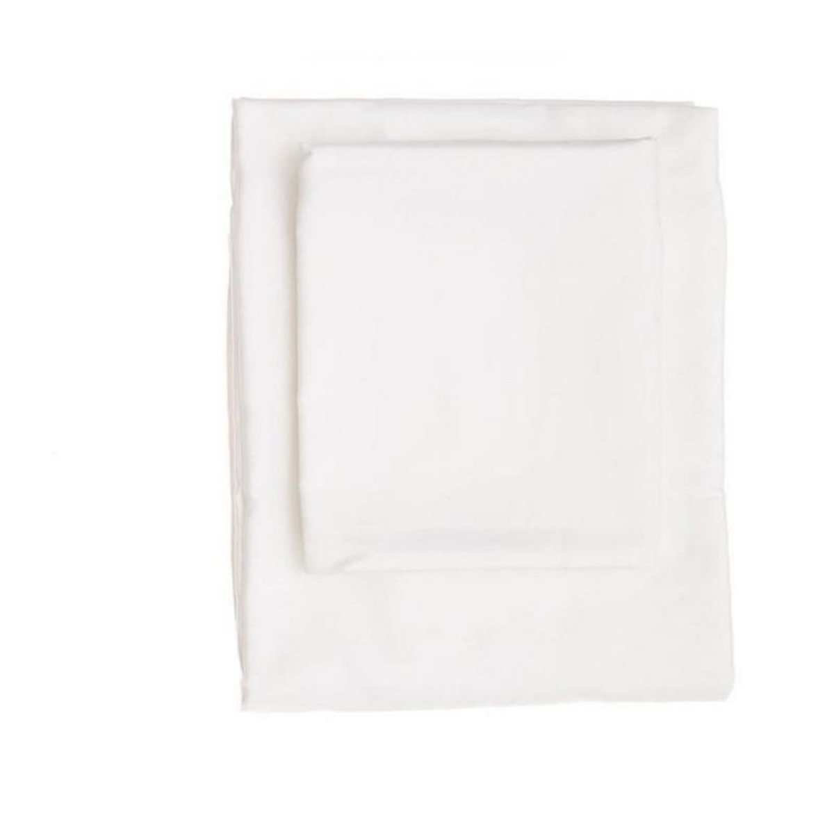 GENERIQUE Parure de lit - 1 housse de couette 220 x 240 cm + 2 taies d'oreiller 60 x 60 cm - Satiné 100% coton - Blanc