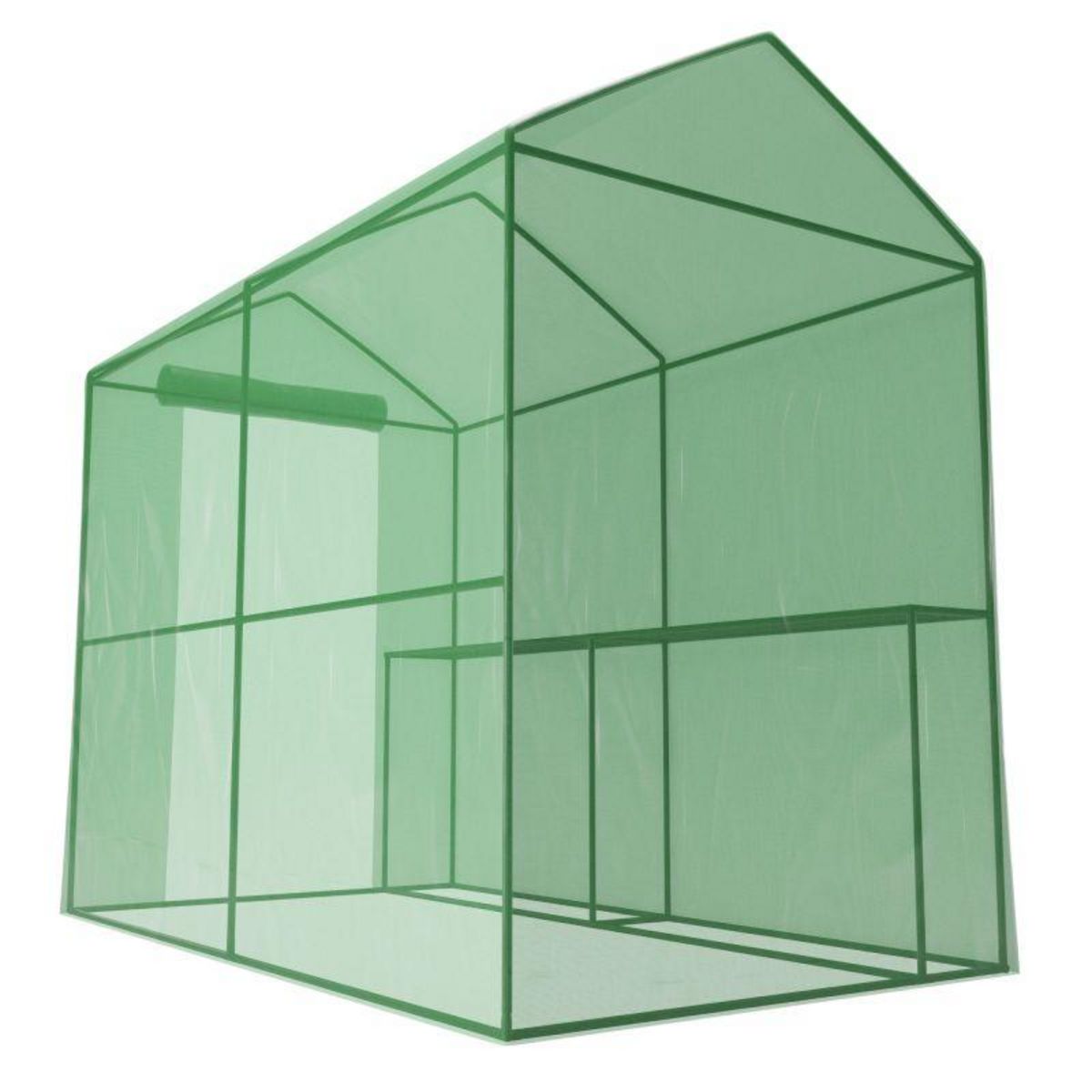 EUROSPEN Serre de Jardin 2m² - bâche armée - avec étagères et porte zipée