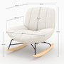 Voir la diapositive 4 : Rendez vous déco Rocking chair en tissu bouclette blanc cassé-Alvin