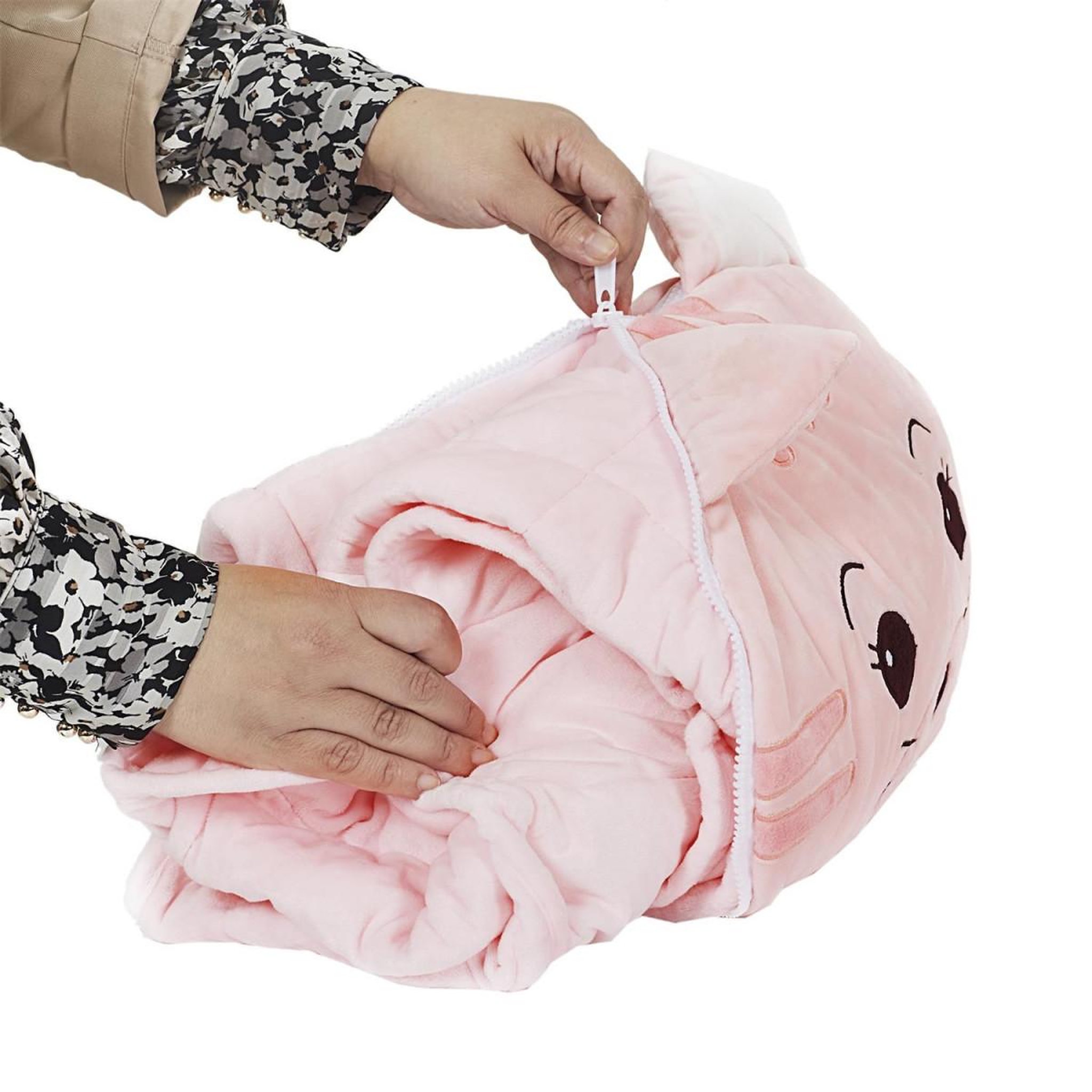 Voir la diapositive 3 : HOME DECO KIDS Peluche couverture  chat  100x165cm rose