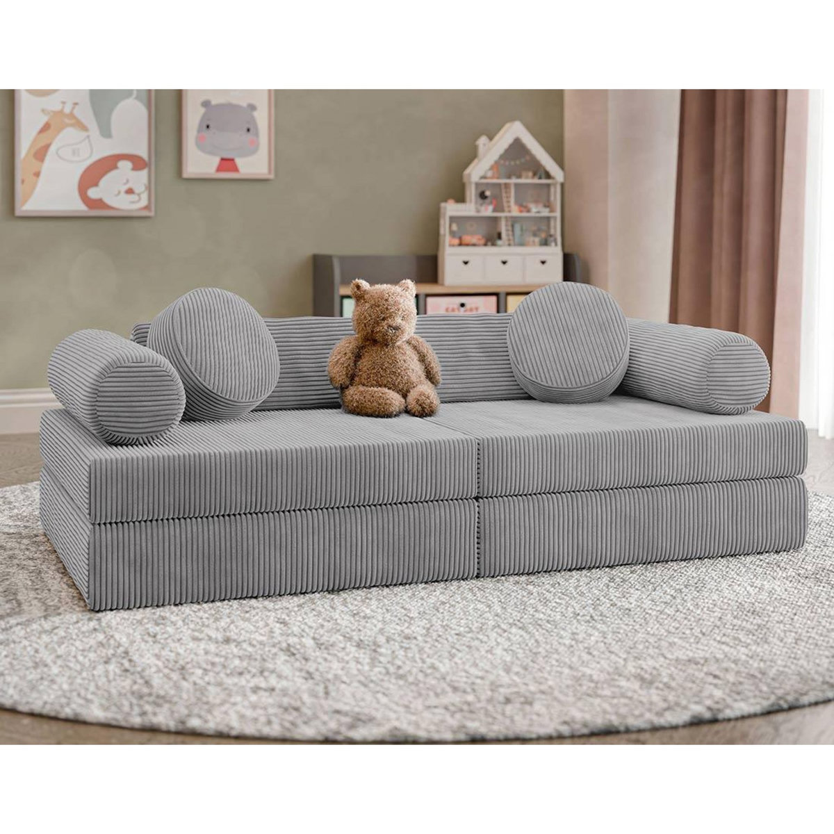 BEST MOBILIER Ines - canapé droit 2 places en velours côtelé