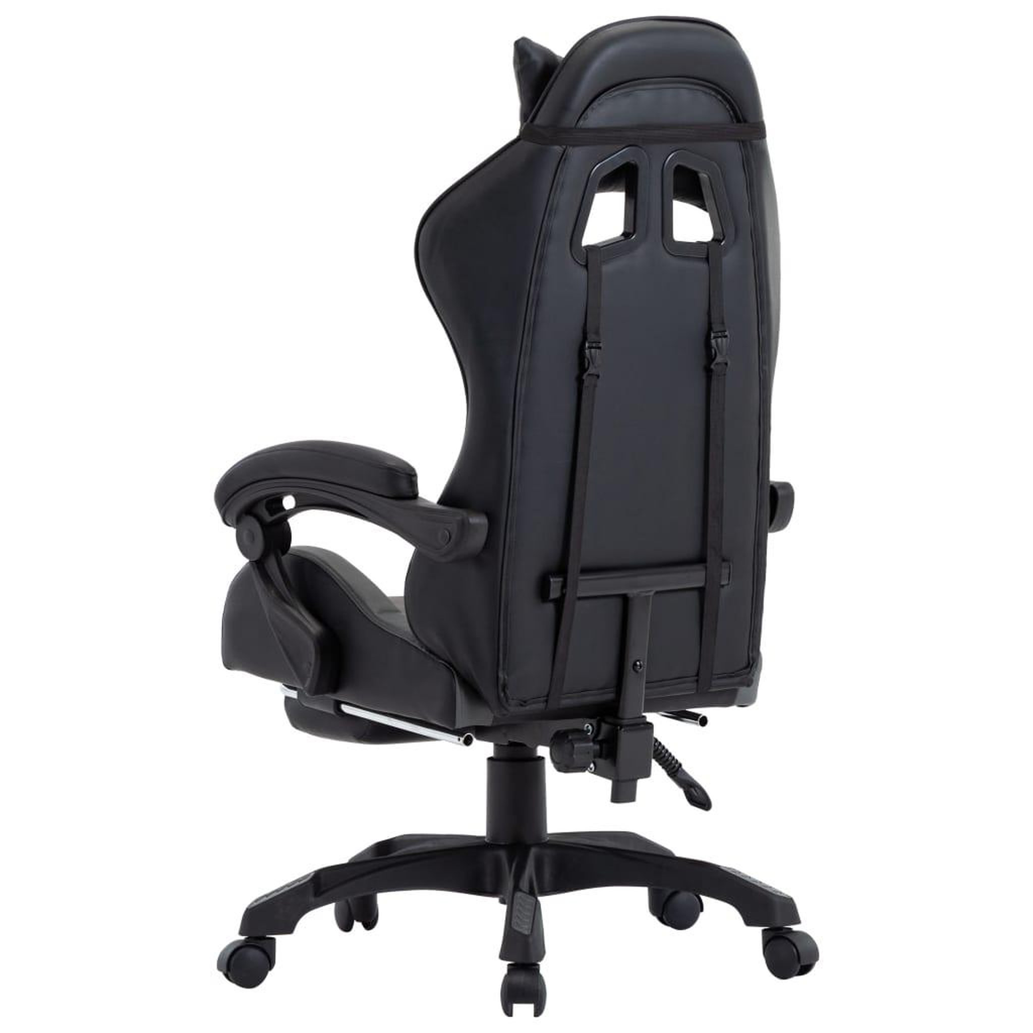 Voir la diapositive 5 : VIDAXL Fauteuil de jeux video avec repose-pied Gris et noir Similicuir