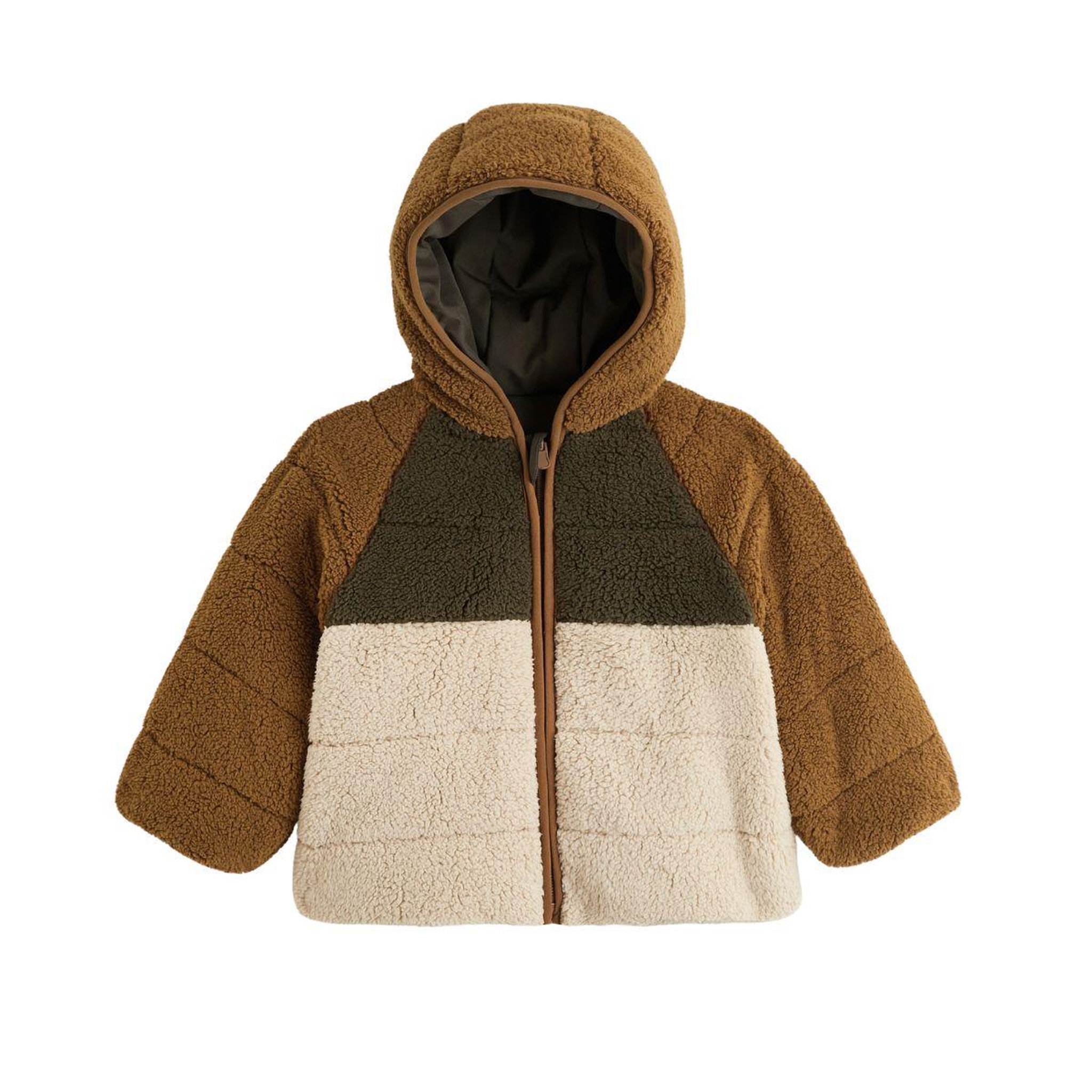 PETIT BEGUIN Doudoune réversible enfant avec capuche Arthur. Coloris disponibles : Vert