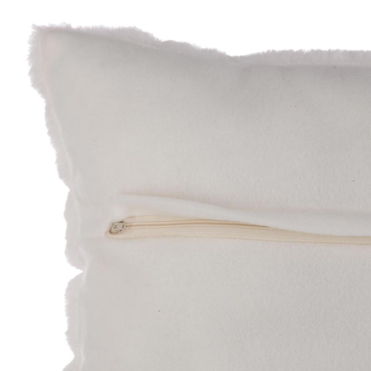 ATMOSPHERA Coussin Imitation Fourrure  Manoir  45x45cm Blanc