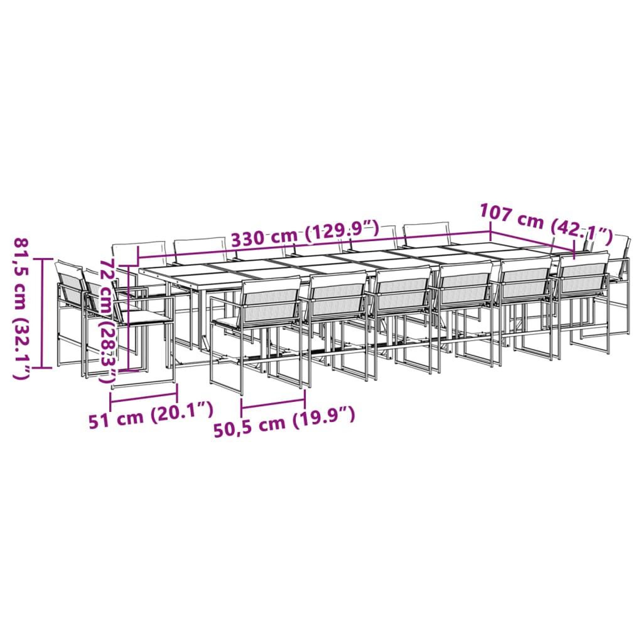 Voir la diapositive 6 : VIDAXL Ensemble a manger de jardin avec coussins 17pcs blanc textilene