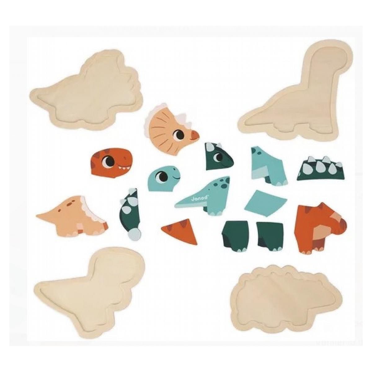 Juratoys-Janod Puzzle Dino - 4 puzzles evolutifs