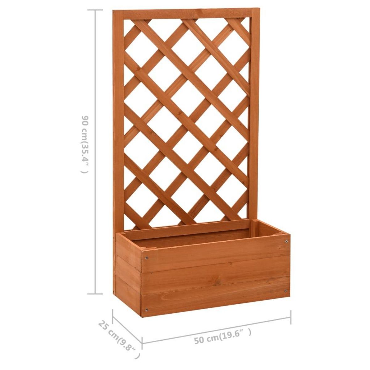 VIDAXL Jardiniere a treillis de jardin Orange 50x25x90cm Bois de sapin