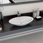 VIDAXL Lavabo 59,3x35,1x10,7 cm Fonte minerale/marbre Blanc