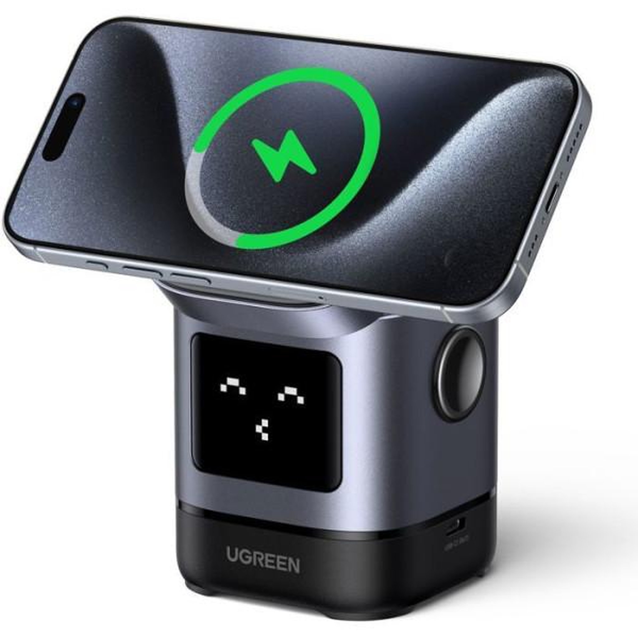 UGREEN Station de charge 2 en 1 - ugreen - robot - qi2 - noir