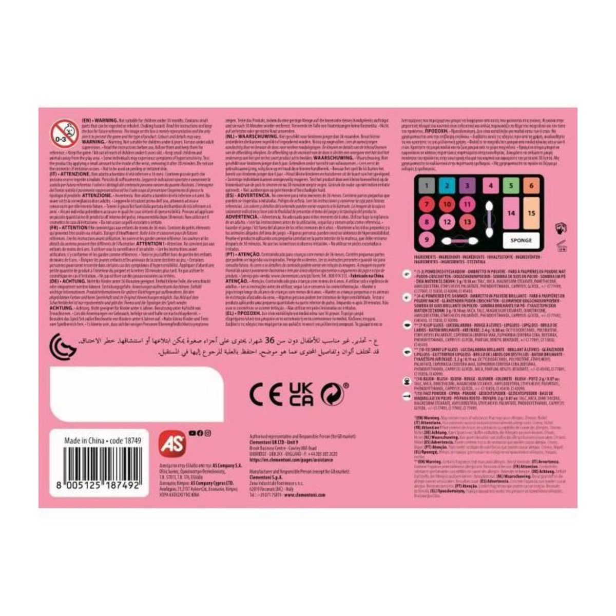 CLEMENTONI Clementoni Crazy Chic - Palette de maquillage Be a Rocker