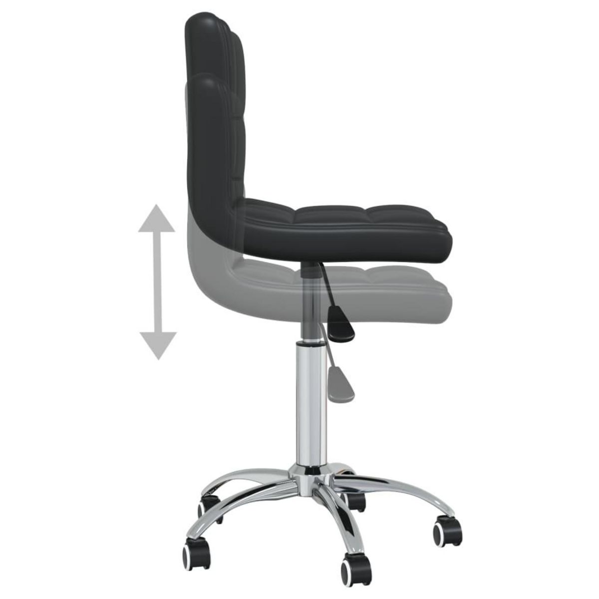 VIDAXL Chaise pivotante de salle a manger Noir Similicuir