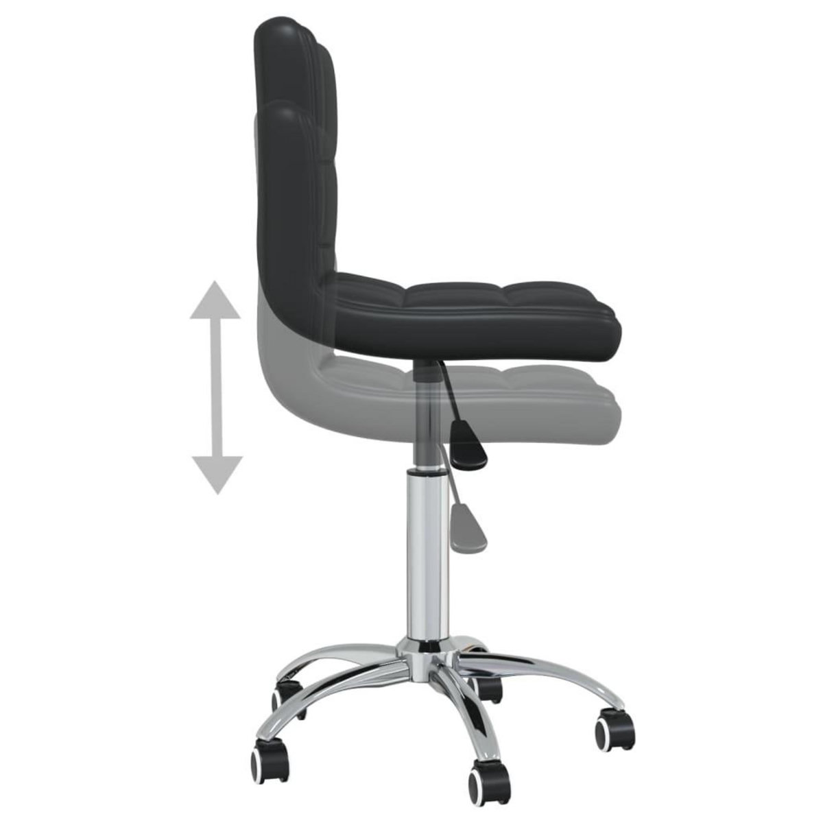 VIDAXL Chaise pivotante de salle a manger Noir Similicuir