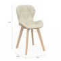 Voir la diapositive 5 : ID MARKET Lot de 4 chaises ROBINE en tissu beige pour salle à manger