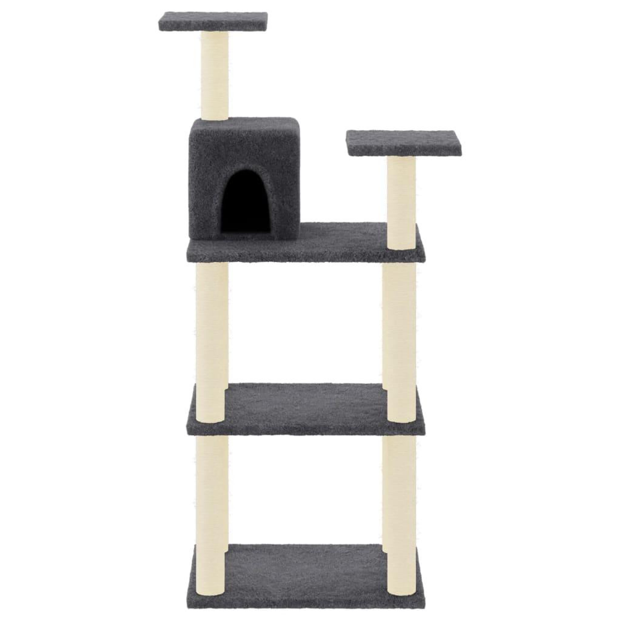 Voir la diapositive 3 : VIDAXL Arbre a chat avec griffoirs en sisal gris fonce 118,5 cm
