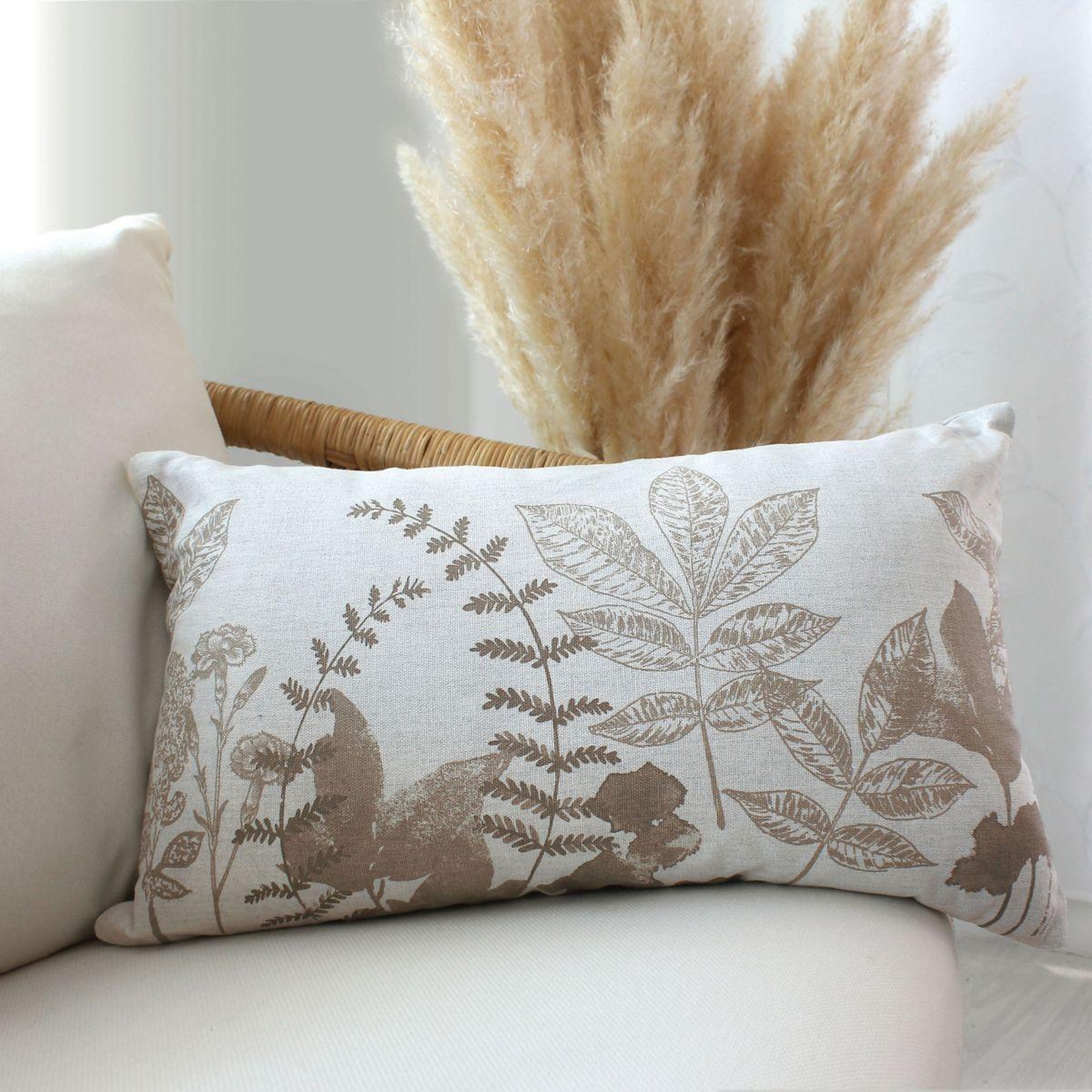 Voir la diapositive 3 : ENJOY HOME Coussin déco à motifs  natura  30x50cm écru