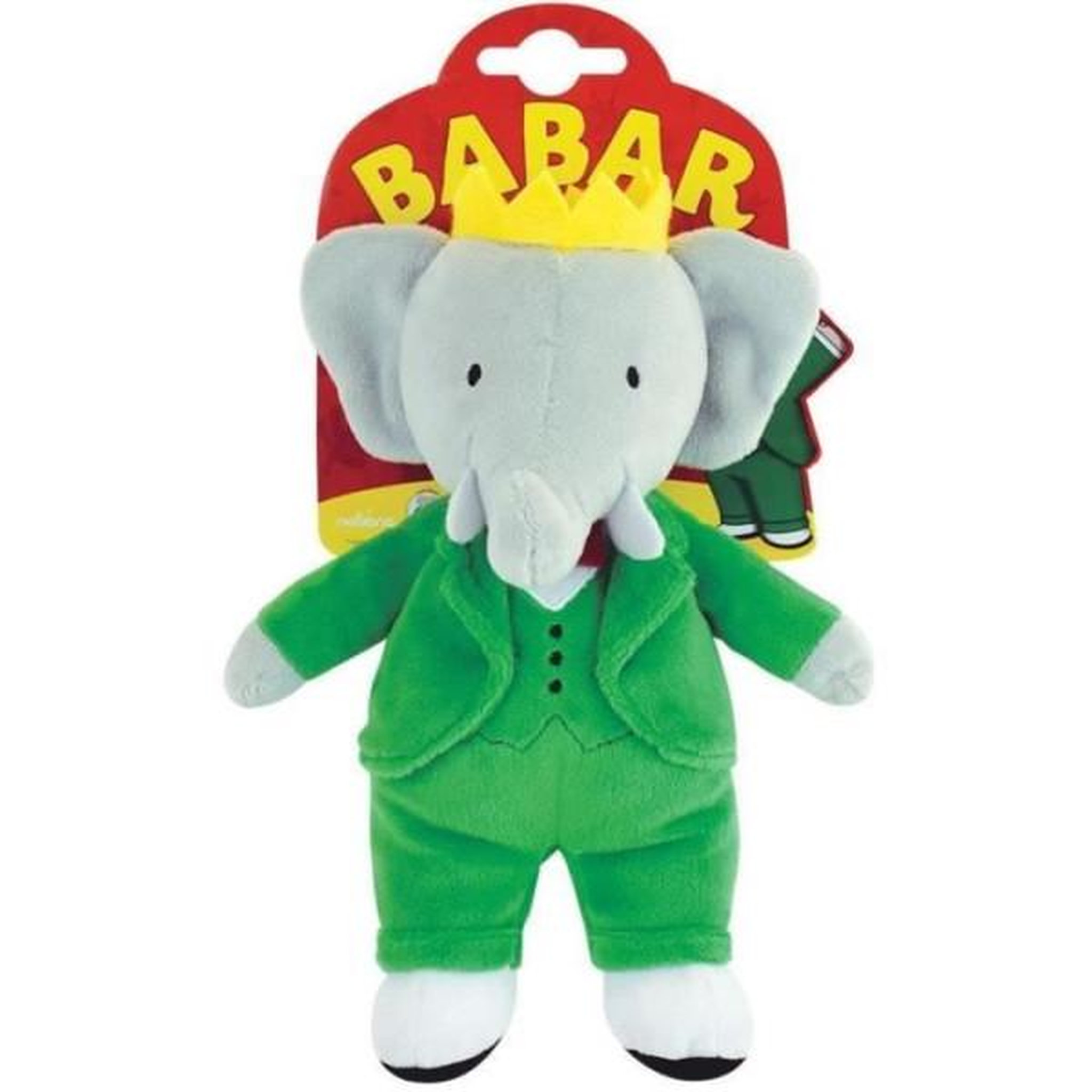 JEMINI Babar peluche éléphant +/- 20 cm - jemini - représentation parfaite du roi des éléphants.
