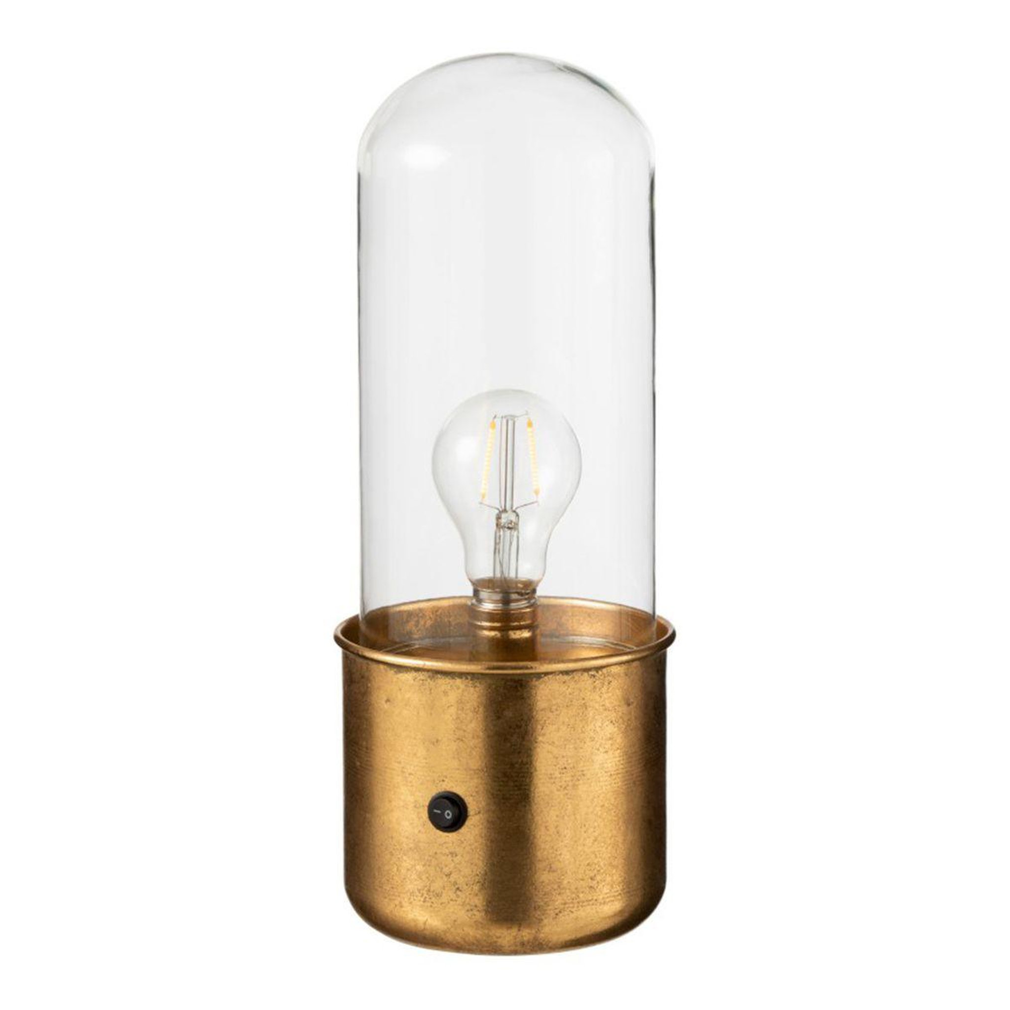 Voir la diapositive 1 : J-LINE Lampe à Poser Design en Verre  Bulb  34cm Or