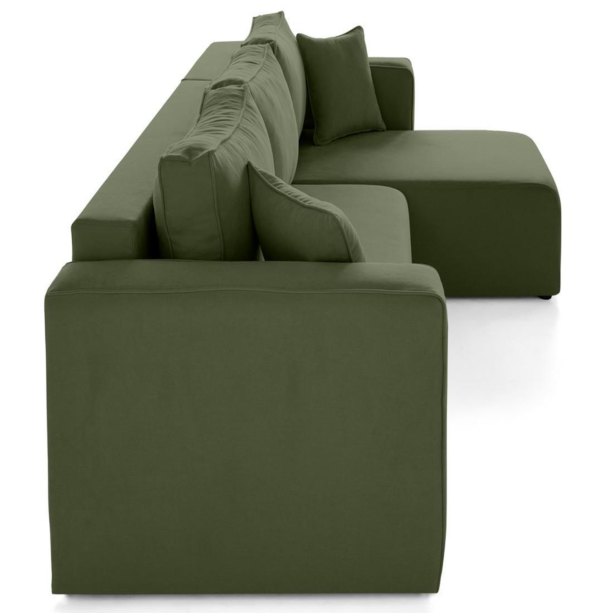 Voir la diapositive 4 : BEST MOBILIER Topaze - canapé d'angle déhoussable réversible 4 places en tissu