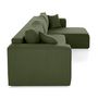 Voir la diapositive 4 : BEST MOBILIER Topaze - canapé d'angle déhoussable réversible 4 places en tissu