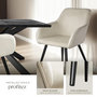 Voir la diapositive 4 : tectake Chaise style scandinave rembourrée aspect velours crème/noir
