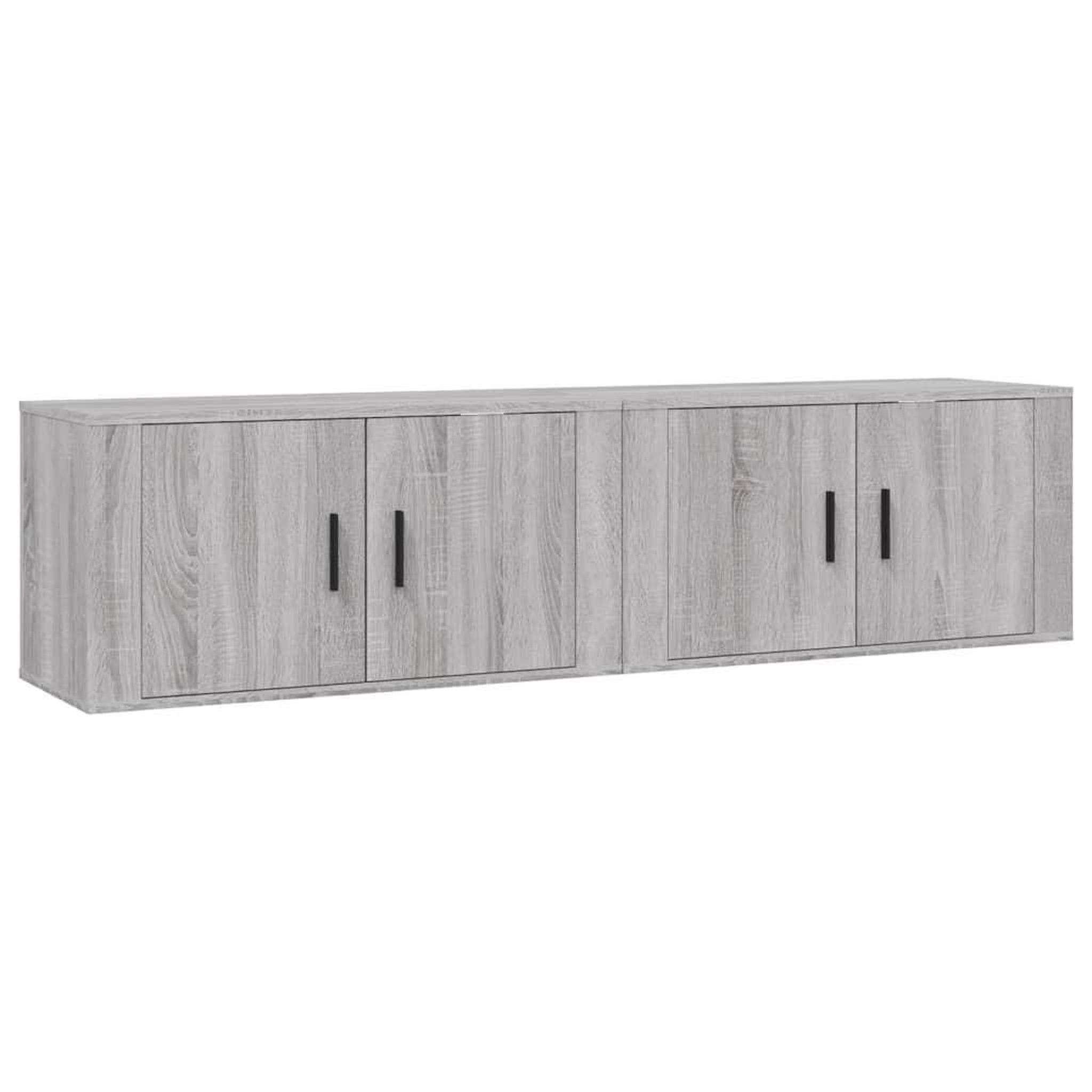 Voir la diapositive 2 : VIDAXL Meubles TV muraux 2 pcs sonoma gris 80x34,5x40 cm
