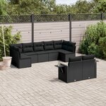 VIDAXL Salon de jardin 9 pcs avec coussins noir resine tressee