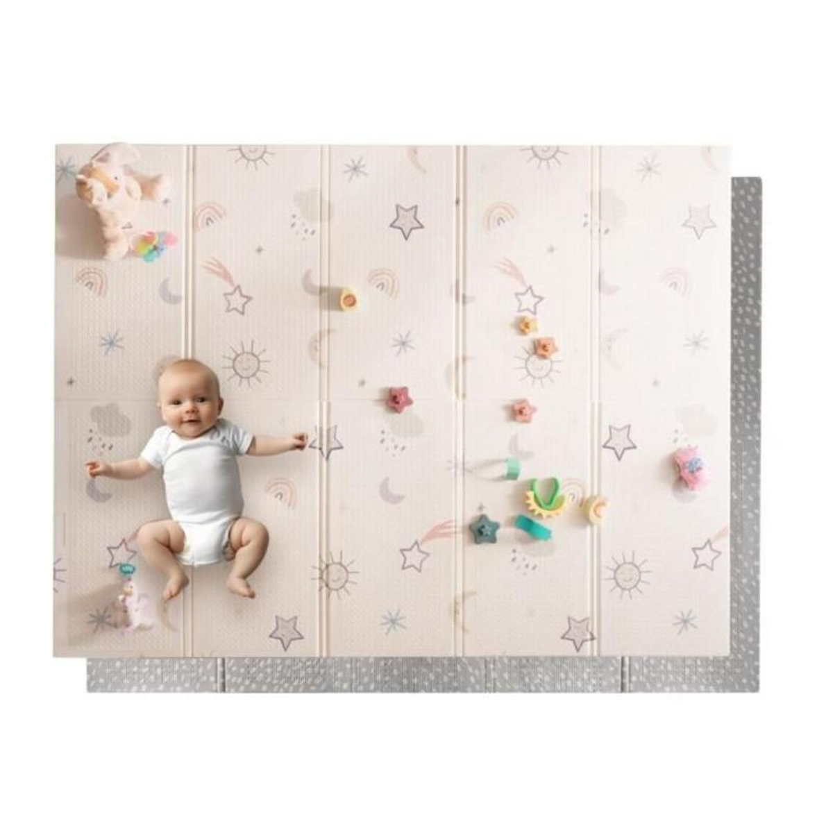 NUBY Tapis d'Éveil Réversible - NUBY - 200 x 150 x 1 cm - Arc-en-Ciel