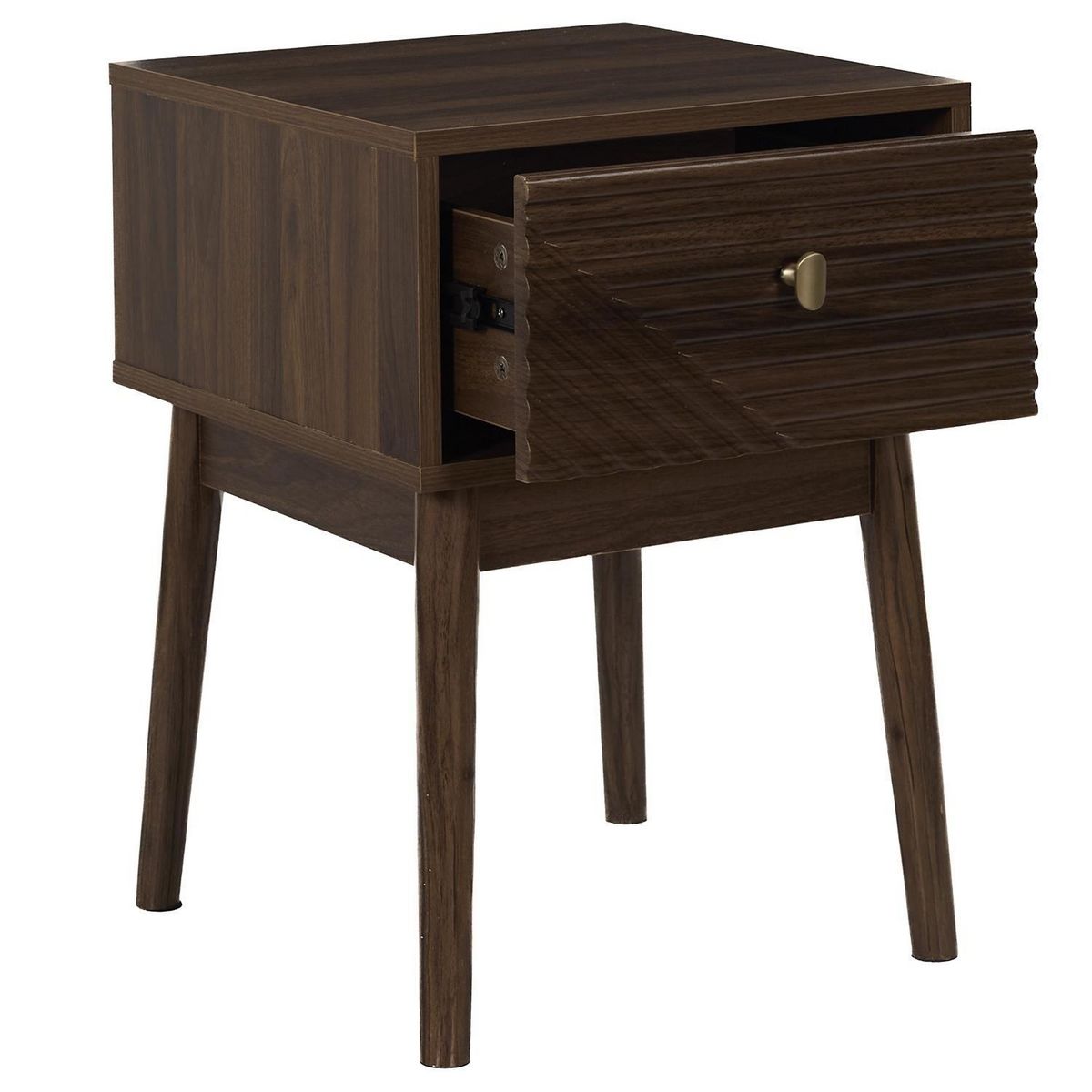 The Home Deco Factory Table de chevet 1 tiroir effet noyer TIFFANY - Marron