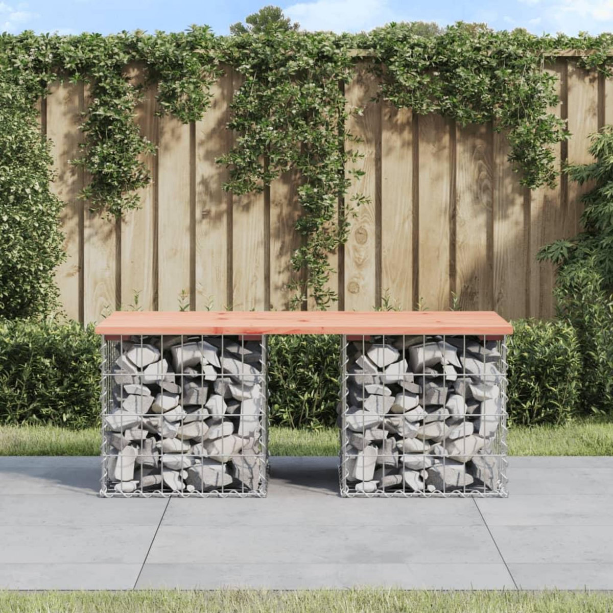 VIDAXL Banc de jardin design gabion 103x44x42cm bois massif de douglas