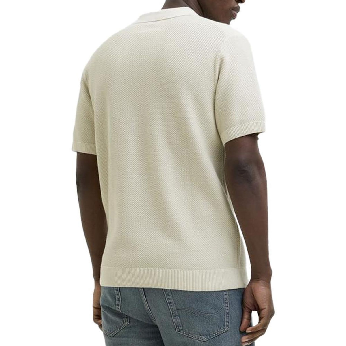 Jack & Jones Polo Beige/Blanc Homme Jack & Jones Aston Split