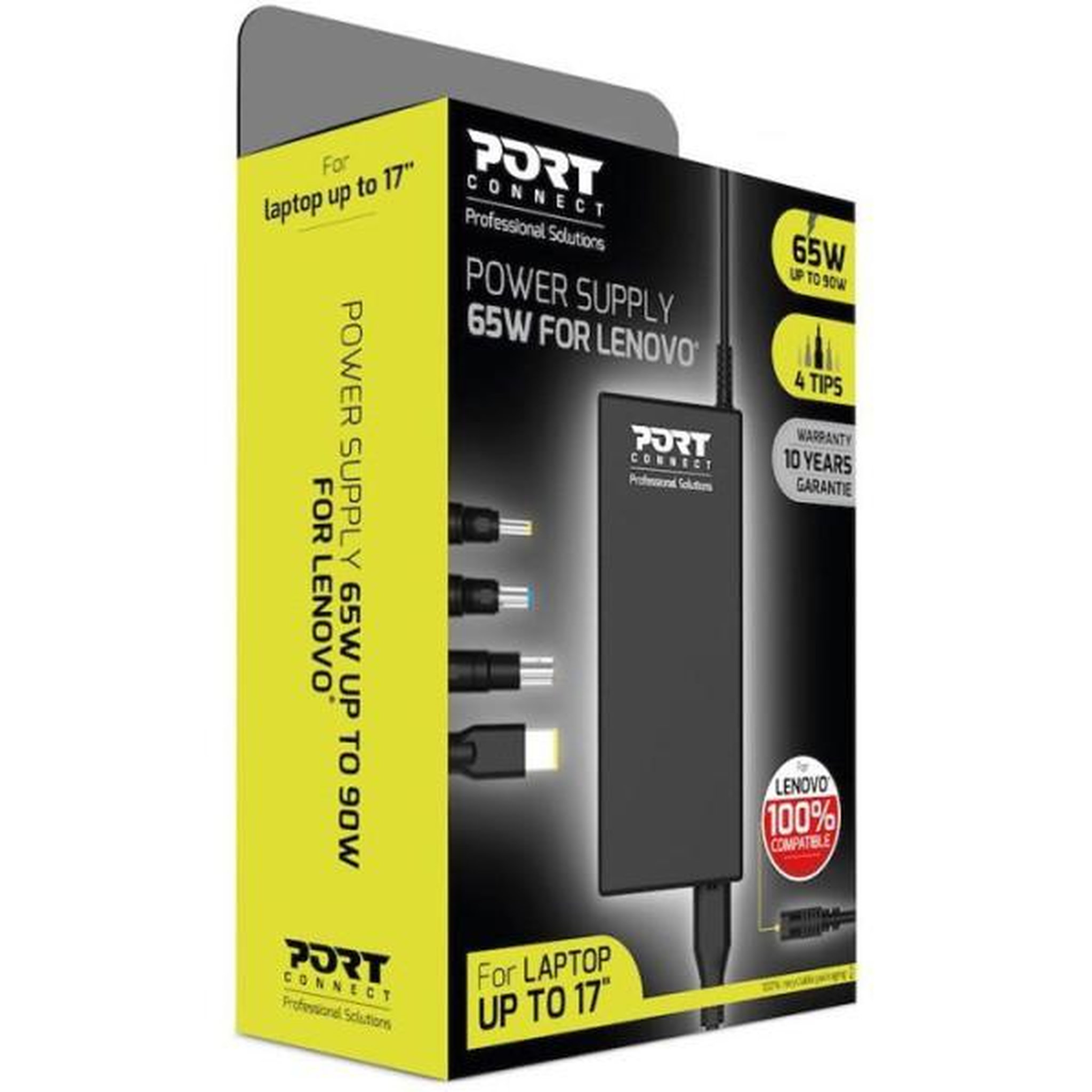 Voir la diapositive 2 : Port PORT Adaptateur secteur CA 100 240 V 65 Watt Europe