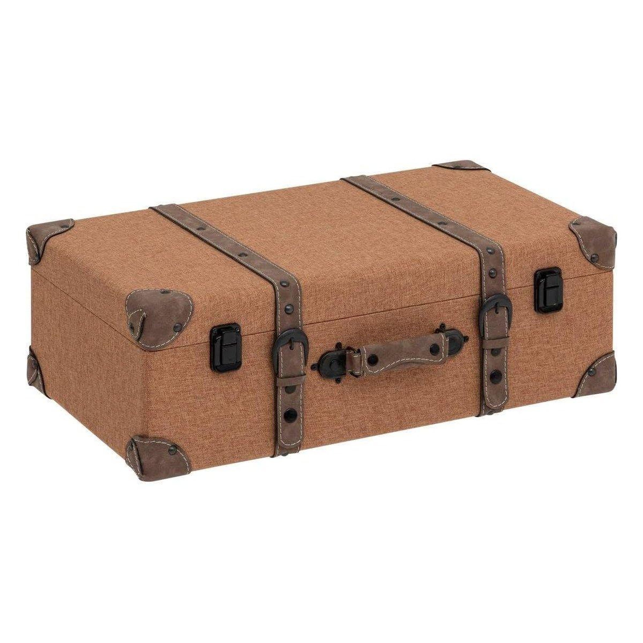 Voir la diapositive 3 : ATMOSPHERA Lot de 3 valises déco  be vintage  60cm marron