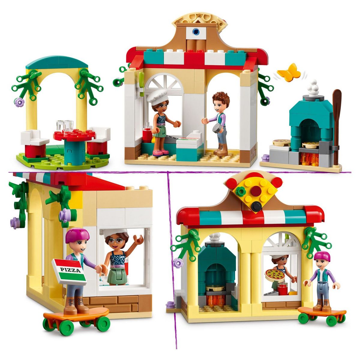 LEGO  Friends 41705 Pizzeria Heartlake City, Jouet de Construction de Restaurant, Inclut la Mini-Poupée Olivia