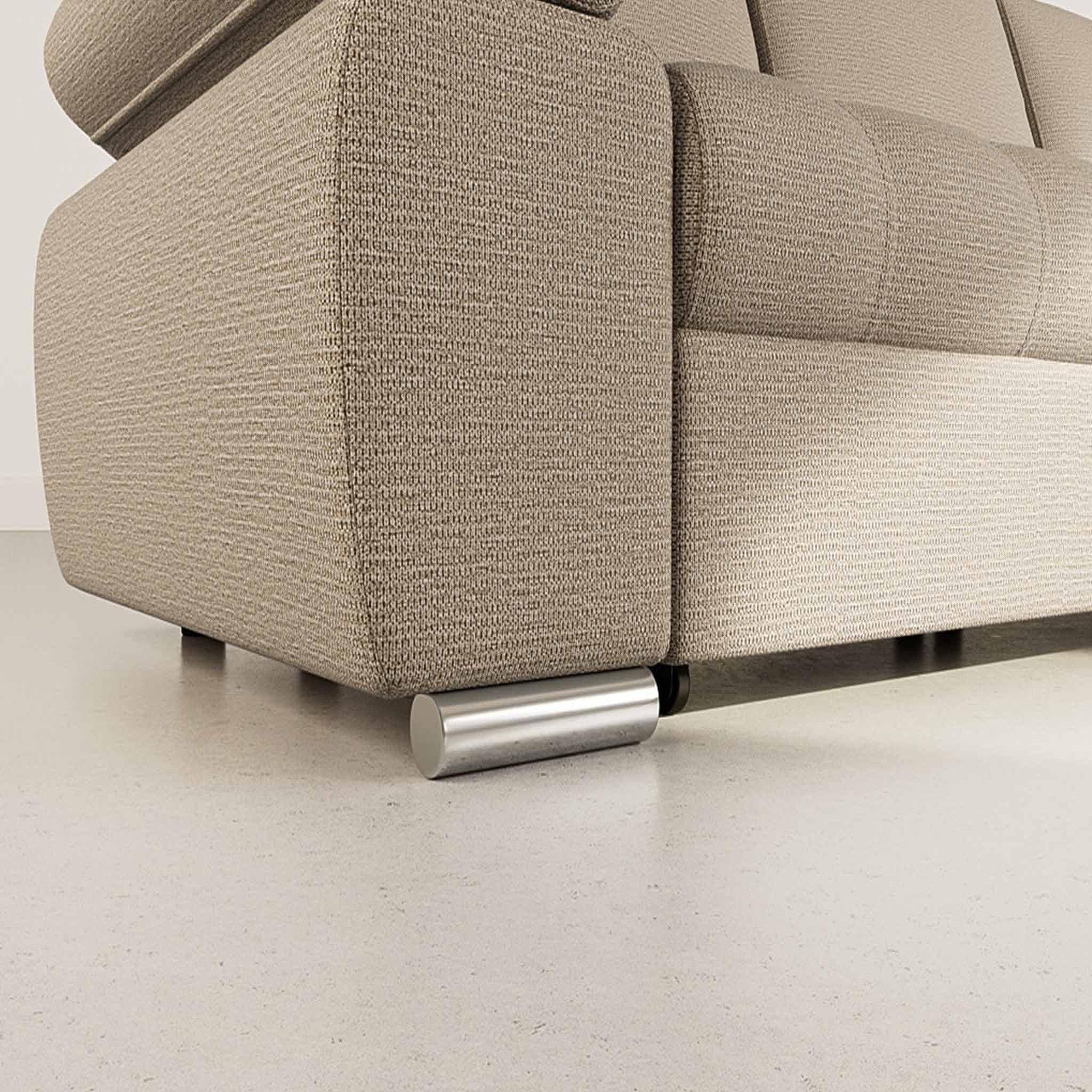 Voir la diapositive 4 : BEST MOBILIER Bianca - canapé d'angle droit 4 places convertible avec coffre en tissu texturé