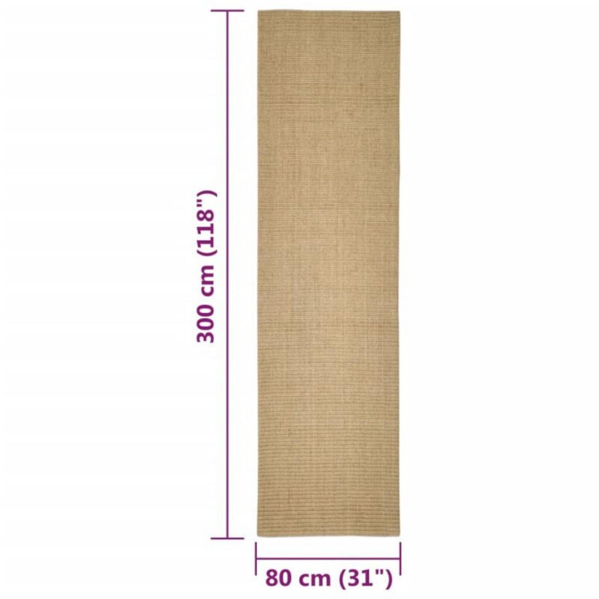 VIDAXL Tapis en sisal pour griffoir 80x300 cm