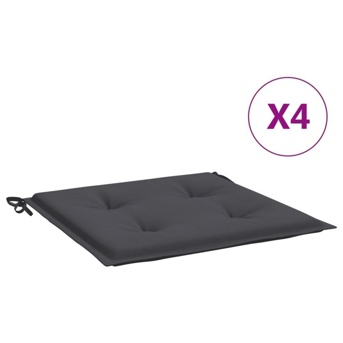 VIDAXL Coussins de chaise de jardin lot de 4 anthracite 50x50x3 cm