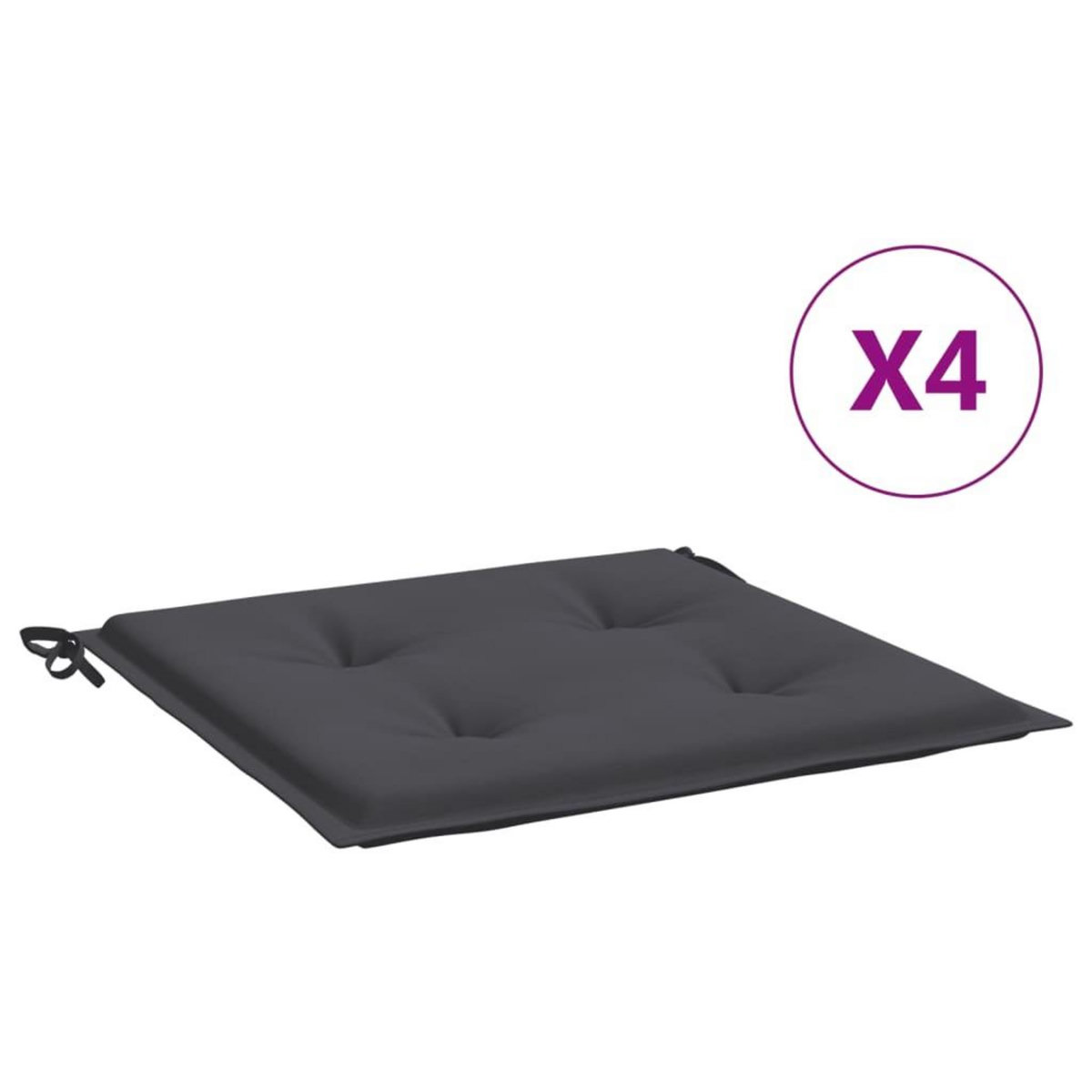VIDAXL Coussins de chaise de jardin lot de 4 anthracite 50x50x3 cm