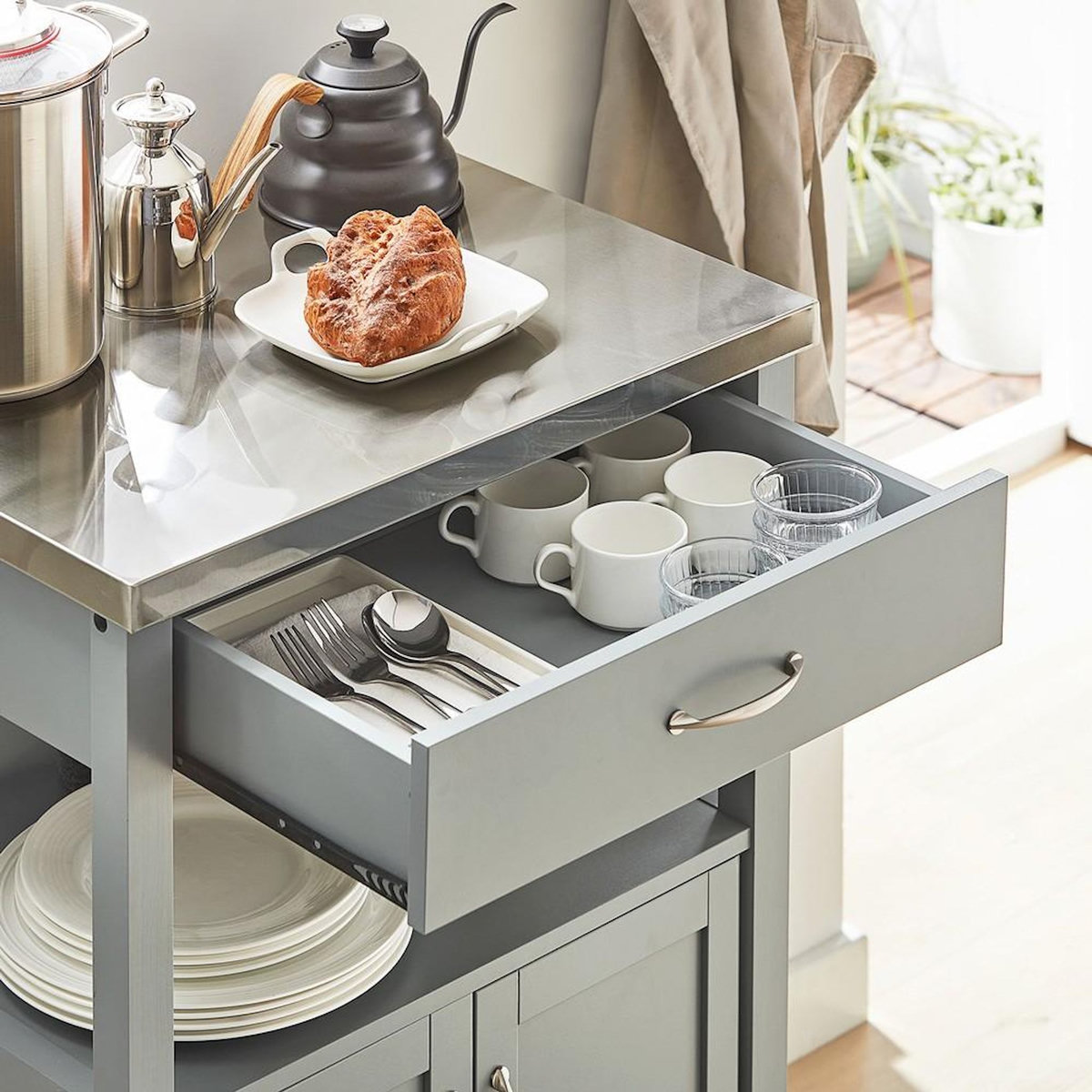 SOBUY SoBuy - Chariot De Cuisine à un tiroir - Moderne - FKW22