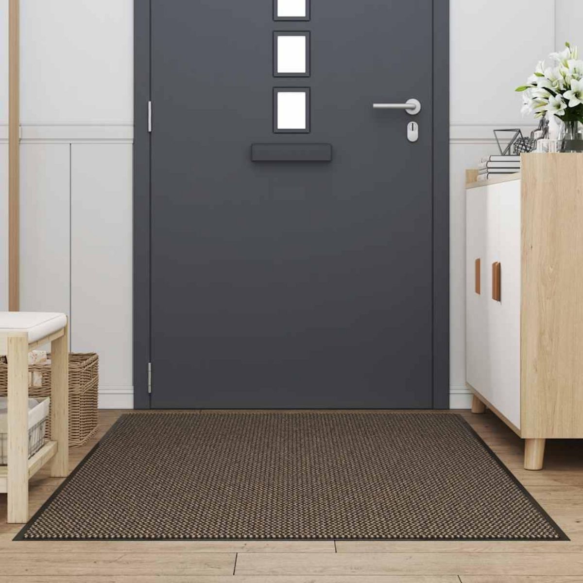 VIDAXL Paillasson marron 115x200 cm