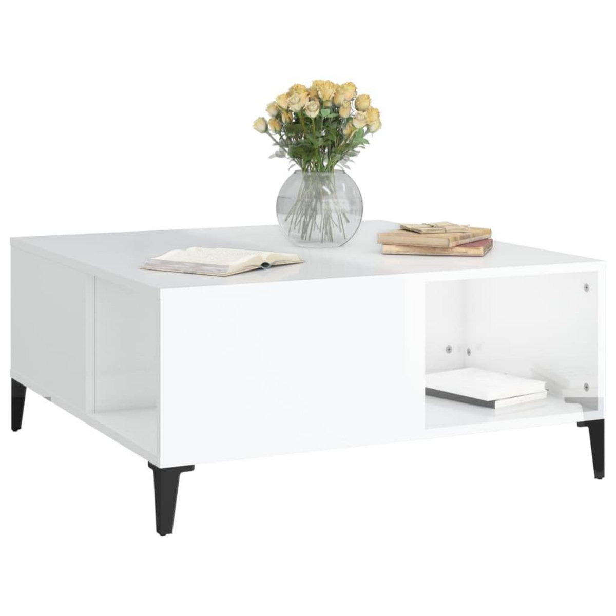 VIDAXL Table basse blanc brillant 80x80x36,5 cm bois d'ingenierie