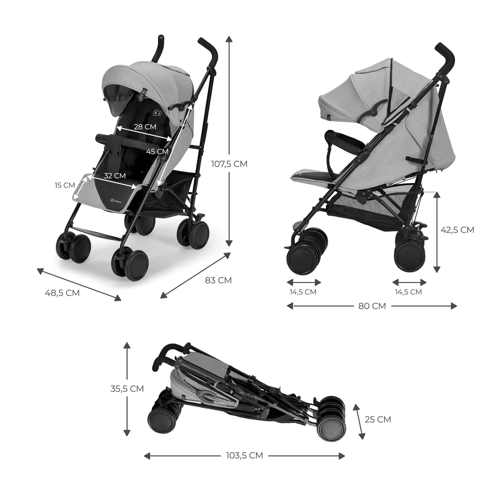 Voir la diapositive 6 : KINDERKRAFT Poussette canne compacte dossier repose reglable