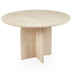 Paris Prix Table à Manger Effet Travertin  Mindy  120cm Beige