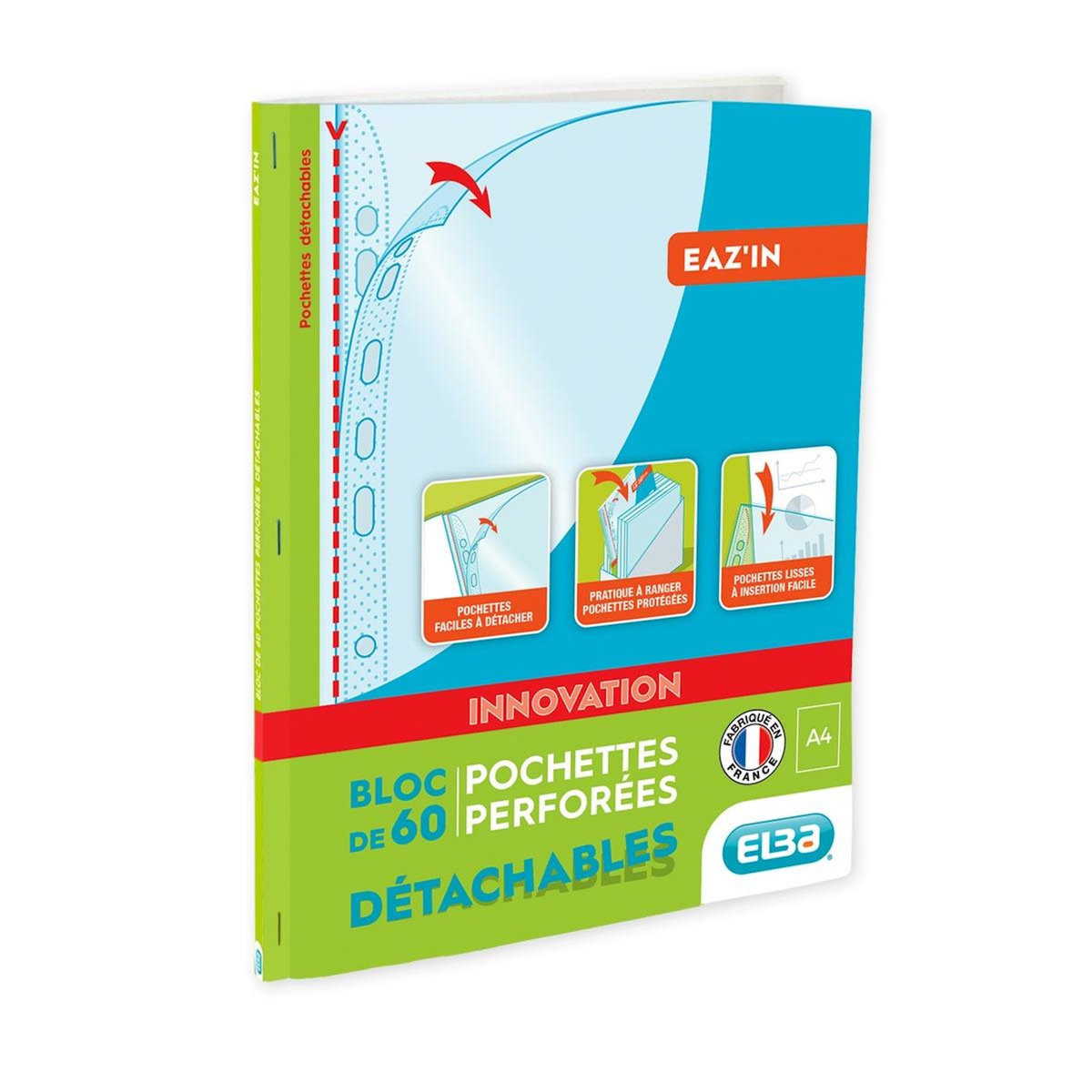 ELBA  Bloc de 60 pochettes perforées détachables A4