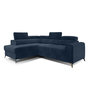 Voir la diapositive 5 : BEST MOBILIER Talisay - canapé d'angle gauche - 5 places - convertible avec coffre - en velours