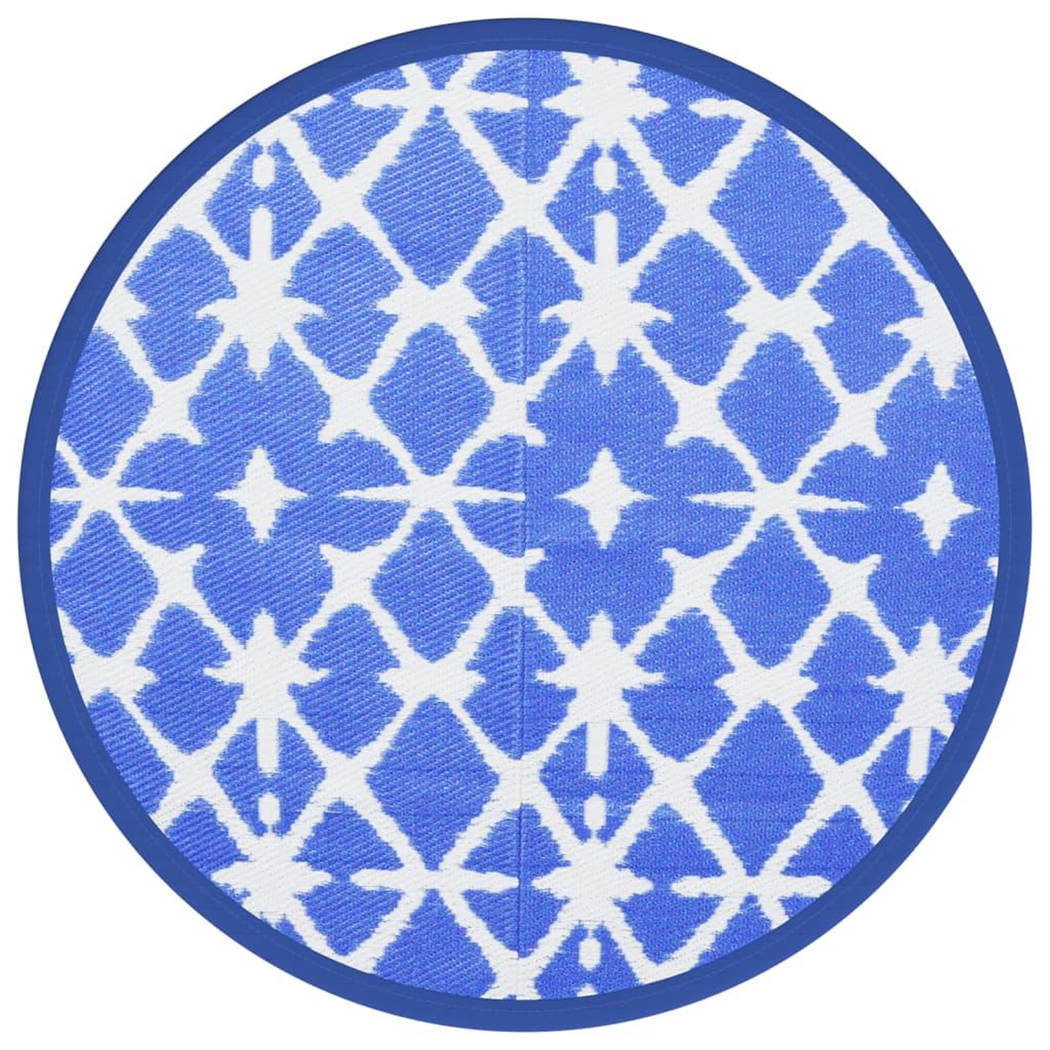 Voir la diapositive 2 : VIDAXL Tapis d'exterieur ARAKIL bleu et blanc Ø160 cm PP